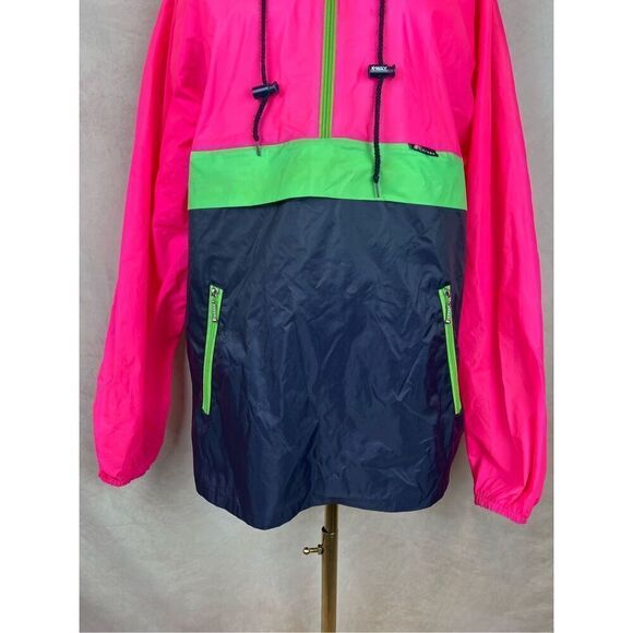 Vintage 90s Neon Windbreaker Jacket Neon Pink Men’s Medium - Picture 3 of 12